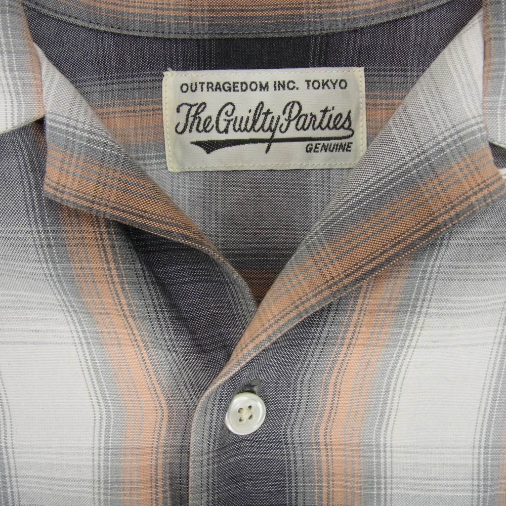 WACKO MARIA ワコマリア OMBRE CHECK OPEN COLLAR SHIRT オンブレチェック オープンカラー 長袖 シャツ マルチカラー系 S【中古】