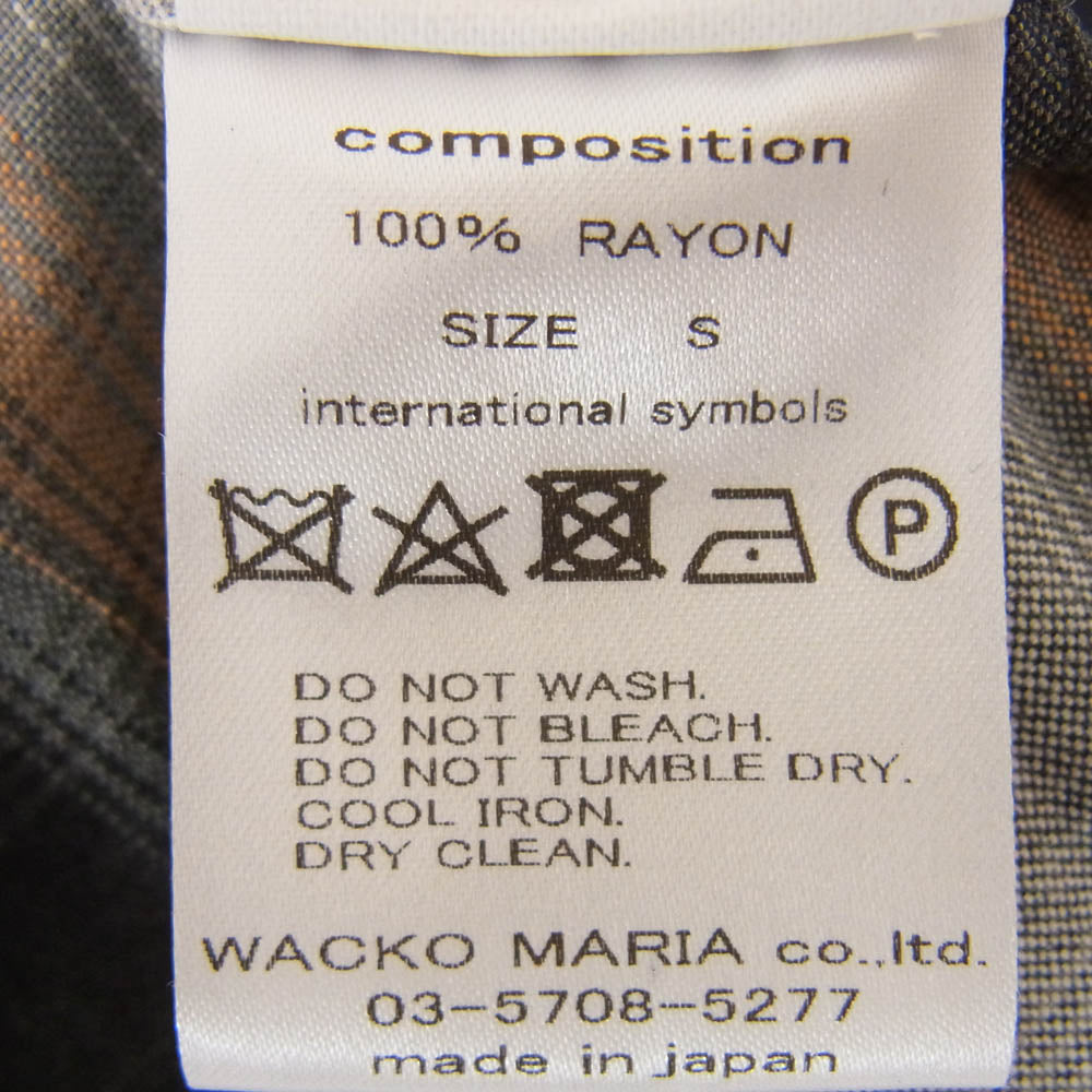 WACKO MARIA ワコマリア OMBRE CHECK OPEN COLLAR SHIRT オンブレチェック オープンカラー 長袖 シャツ マルチカラー系 S【中古】