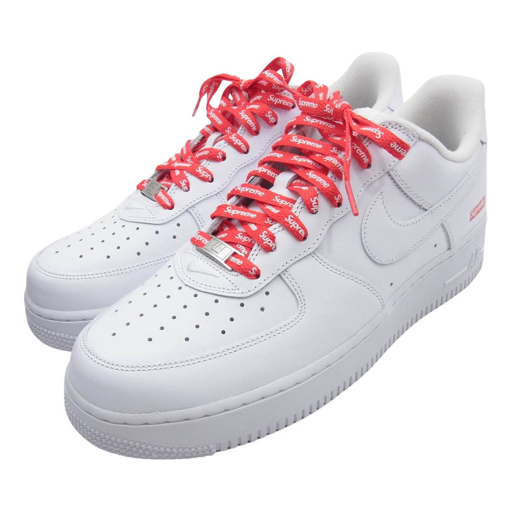 Supreme シュプリーム CU9225-100 × NIKE Air Force 1 Low White AF1 ナイキ エアフォース ワン ロー スニーカー ホワイト系 27.5cm【美品】【中古】