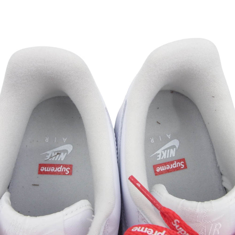 Supreme シュプリーム CU9225-100 × NIKE Air Force 1 Low White AF1 ナイキ エアフォース ワン ロー スニーカー ホワイト系 27.5cm【美品】【中古】