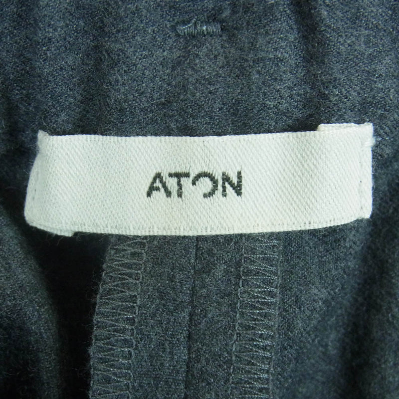 ATON エイトン PRAGSM0804 SHRINK FLANNEL シュリンク フランネル ワイド イージー パンツ グレー系 04【中古】