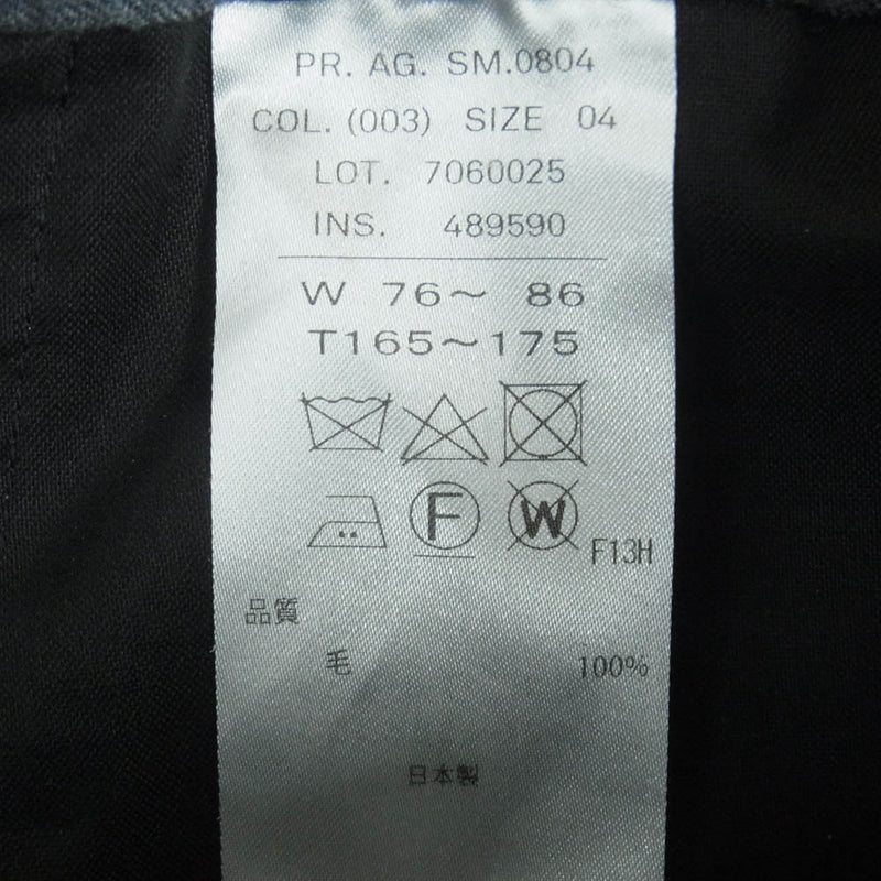 ATON エイトン PRAGSM0804 SHRINK FLANNEL シュリンク フランネル ワイド イージー パンツ グレー系 04【中古】