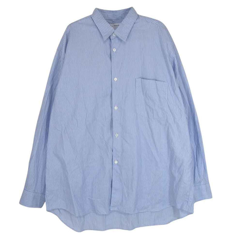 COMME des GARCONS コムデギャルソン SHIRT シャツ FI-B035 フランス製 STRIPE OVERSIZED LS SHIRT ストライプ 長袖 シャツ ブルー系 M【中古】