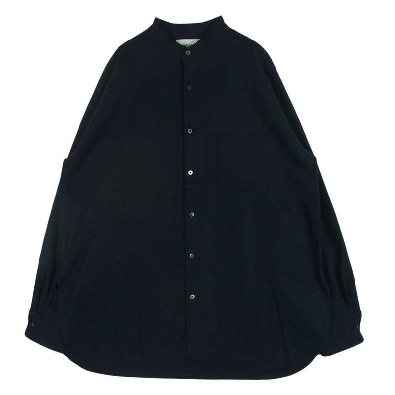 マーカウェア 21AW A21C-17SH01C COMFORT FIT BAND COLLAR SHIRT コンフォート バンドカラー 長袖 シャツ ダークネイビー系【中古】