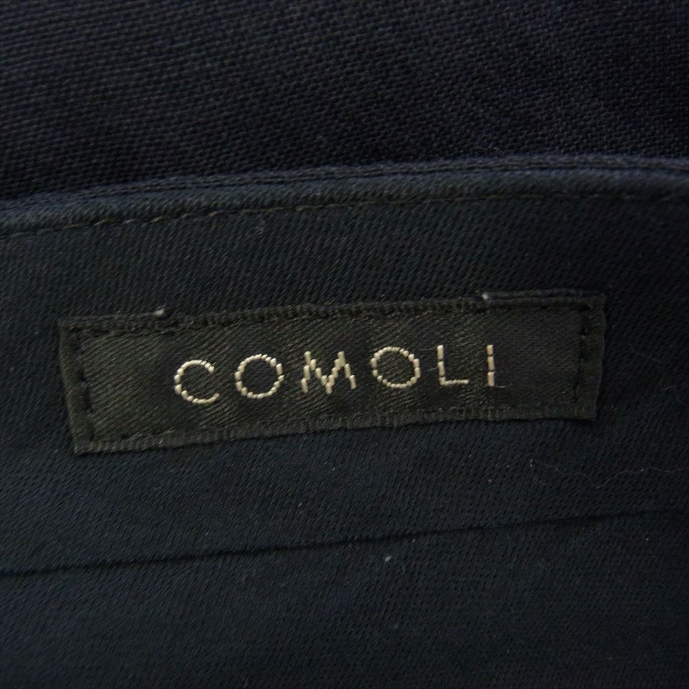 COMOLI コモリ 22SS V01-03003 ウール 2タック スラックスパンツ ネイビー系 3【中古】