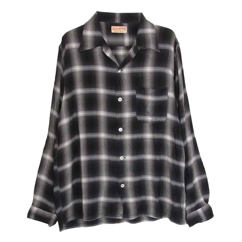 SUGAR CANE シュガーケーン SC29120 RAYON OMBRE CHECK OPEN SHIRT レーヨン オンブレ チェック オープン シャツ ブラック系 M【中古】