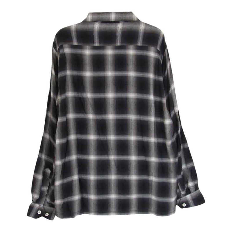 SUGAR CANE シュガーケーン SC29120 RAYON OMBRE CHECK OPEN SHIRT レーヨン オンブレ チェック オープン シャツ ブラック系 M【中古】