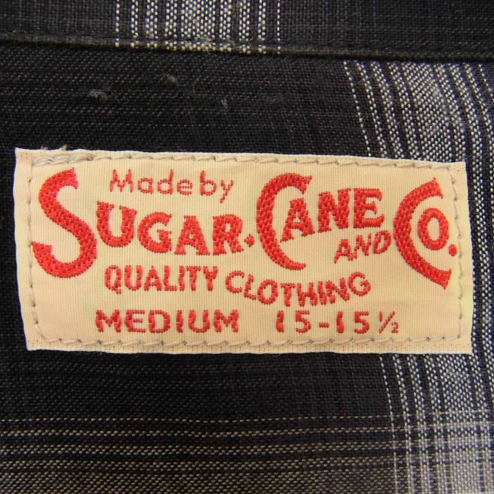SUGAR CANE シュガーケーン SC29120 RAYON OMBRE CHECK OPEN SHIRT レーヨン オンブレ チェック オープン シャツ ブラック系 M【中古】
