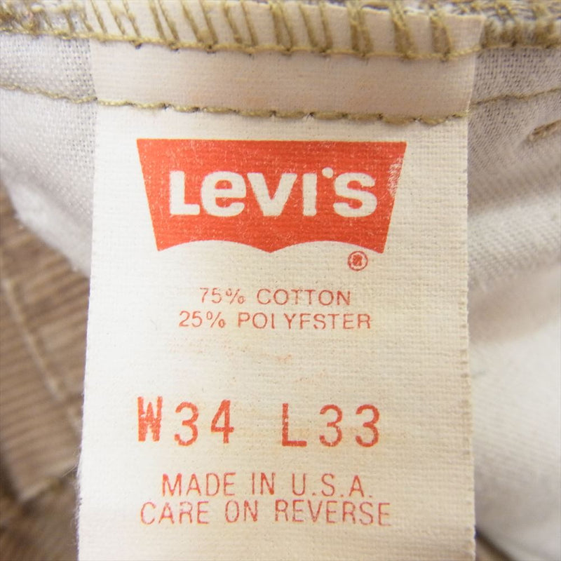 Levi's リーバイス ヴィンテージ 90s USA製 519 YKKファスナー コーデュロイパンツ ブラウン系 34【中古】