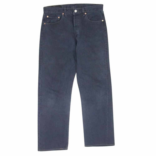 Levi's リーバイス 90s MADE IN USA 501 ストレート デニム パンツ ボタンフライ 後染め ブラック系 33【中古】