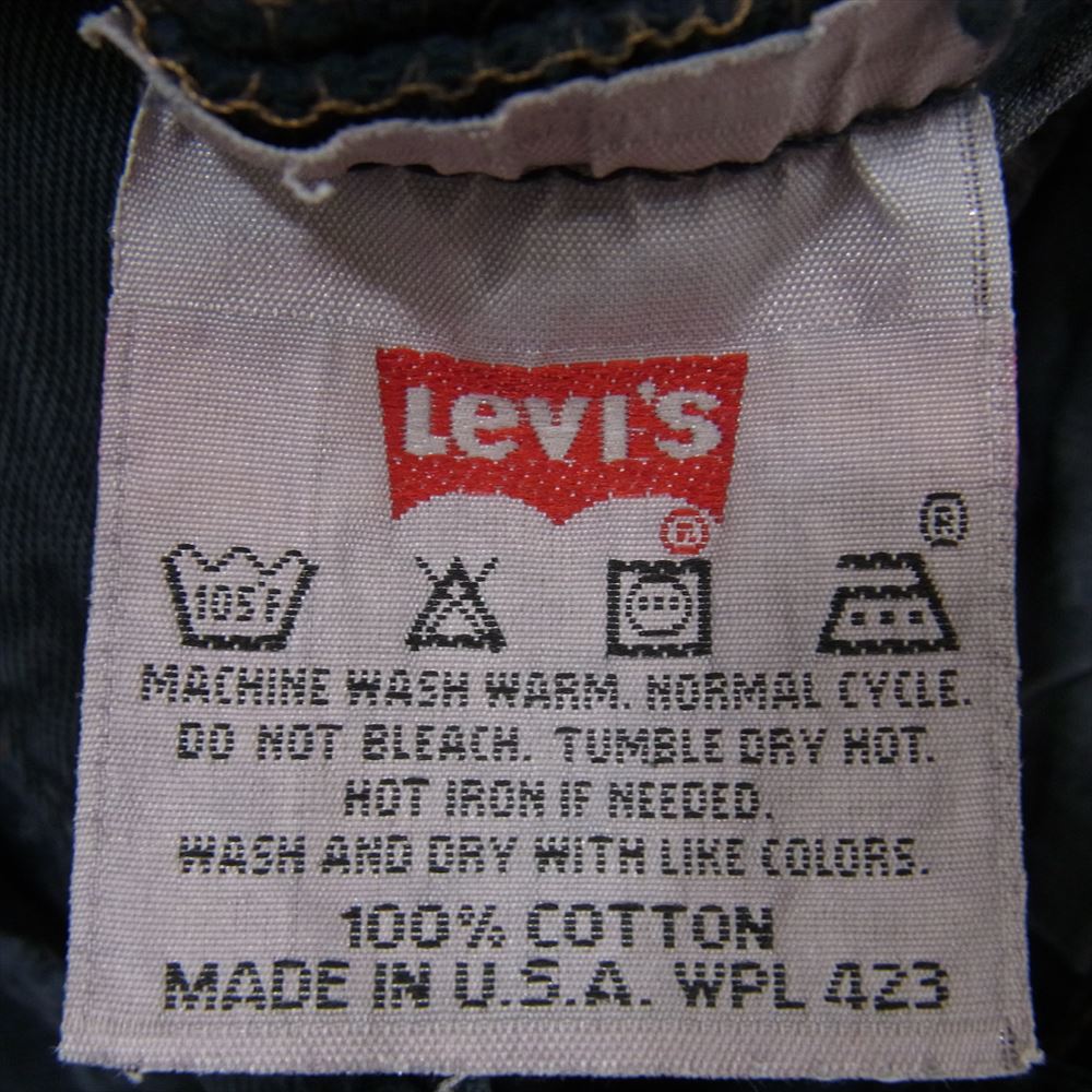 Levi's リーバイス 90s MADE IN USA 501 ストレート デニム パンツ ボタンフライ 後染め ブラック系 33【中古】