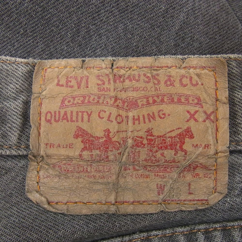 Levi's リーバイス 80s MADE IN USA 501 ストレート デニム パンツ ボタンフライ 後染め グレー系 33【中古】