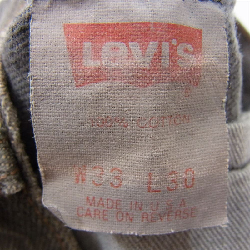 Levi's リーバイス 80s MADE IN USA 501 ストレート デニム パンツ ボタンフライ 後染め グレー系 33【中古】