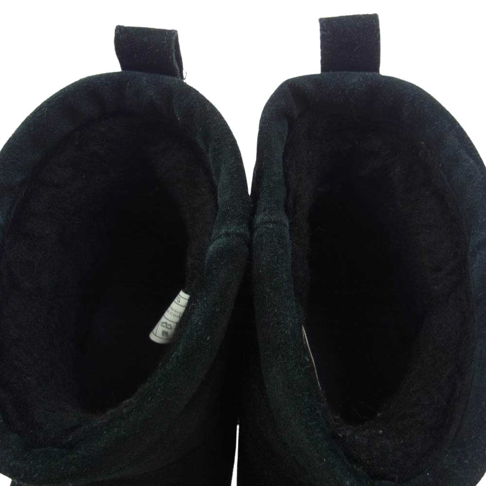 UGG アグ 1019643 Classic Mini Waterproof クラシック ミニ ウォータープルーフ ムートン ブーツ ブラック系 24.0cm【中古】