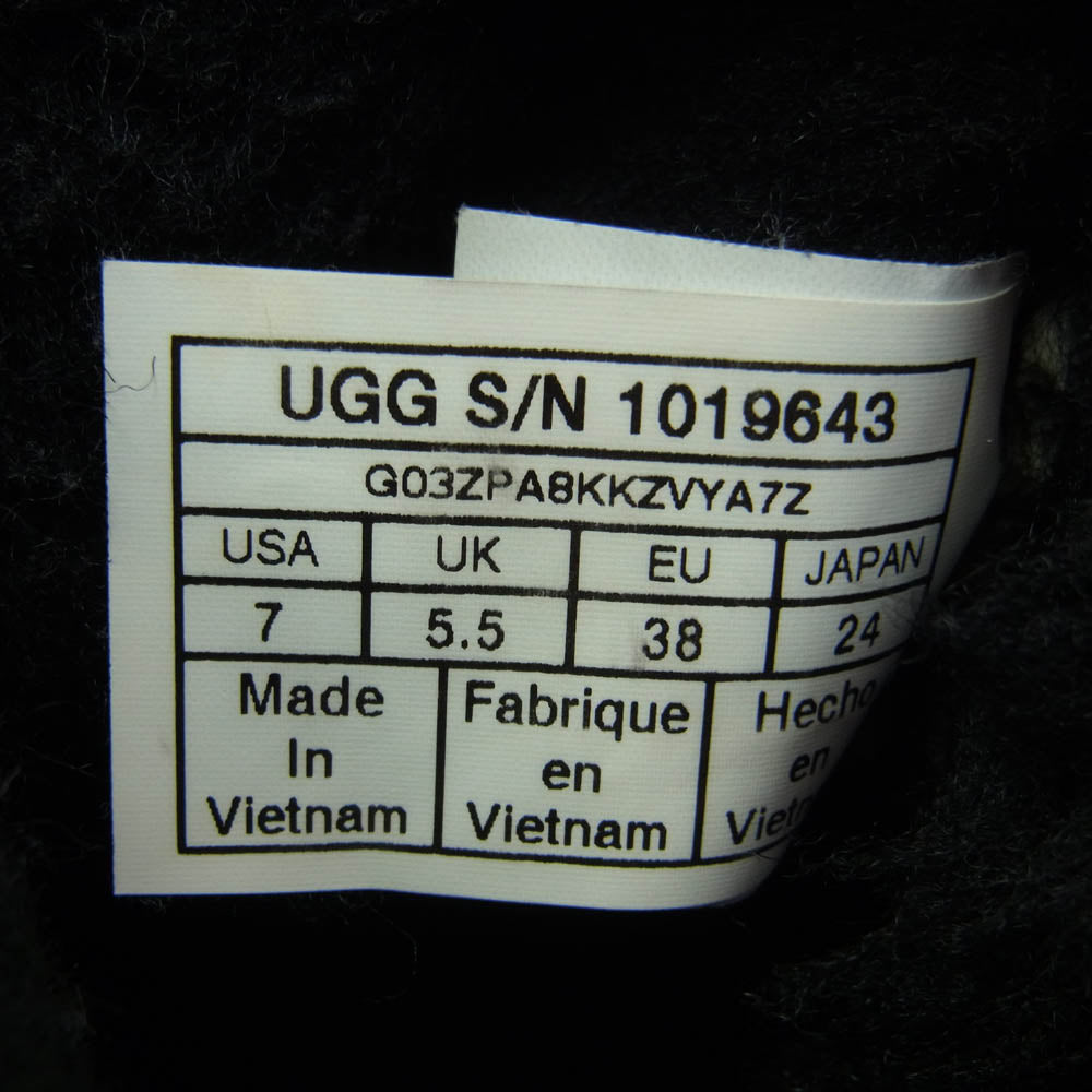 UGG アグ 1019643 Classic Mini Waterproof クラシック ミニ ウォータープルーフ ムートン ブーツ ブラック系 24.0cm【中古】