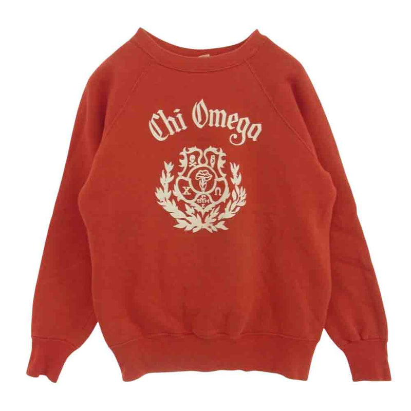 スプリングフット 60s～70s 60年代～70年代 Chi Omega プリント ラグラン スウェット トレーナー レッド系 M【中古】