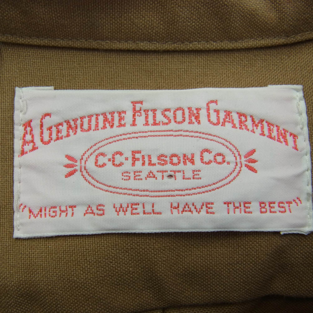 FILSON フィルソン USA製 60s 60年代 円形タグ 452 コットンダック カバーオール シャツ ジャケット ベージュ系 S【中古】
