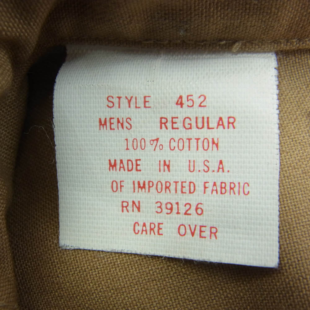 FILSON フィルソン USA製 60s 60年代 円形タグ 452 コットンダック カバーオール シャツ ジャケット ベージュ系 S【中古】