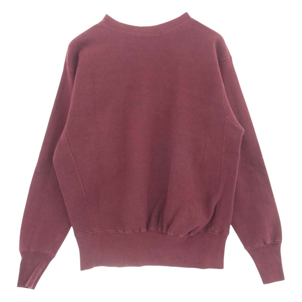 Champion チャンピオン 70s 単色タグ前期 REVERSE WEAVE リバースウィーブ NORTHEASTERN アーチプリント クルーネック スウェット トレーナー エンジ系 M【中古】