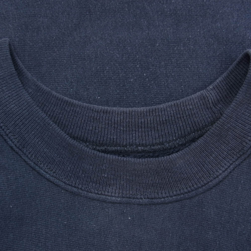 Champion チャンピオン 60s～70s タタキタグ後期 REVERSE WEAVE リバースウィーブ NEW HAMPSHIRE フロントプリント クルーネック スウェット トレーナー ネイビー系 L【中古】