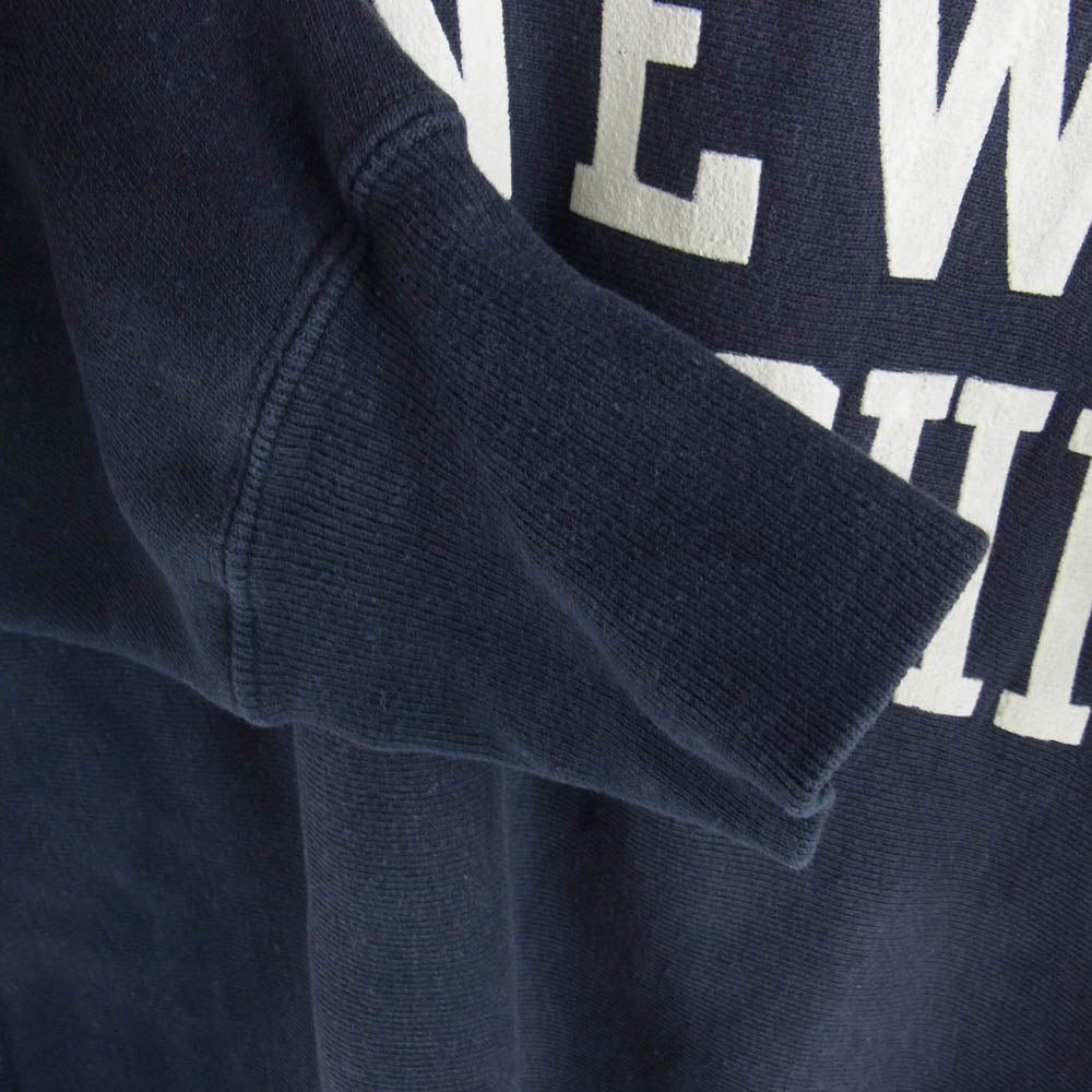 Champion チャンピオン 60s～70s タタキタグ後期 REVERSE WEAVE リバースウィーブ NEW HAMPSHIRE フロントプリント クルーネック スウェット トレーナー ネイビー系 L【中古】