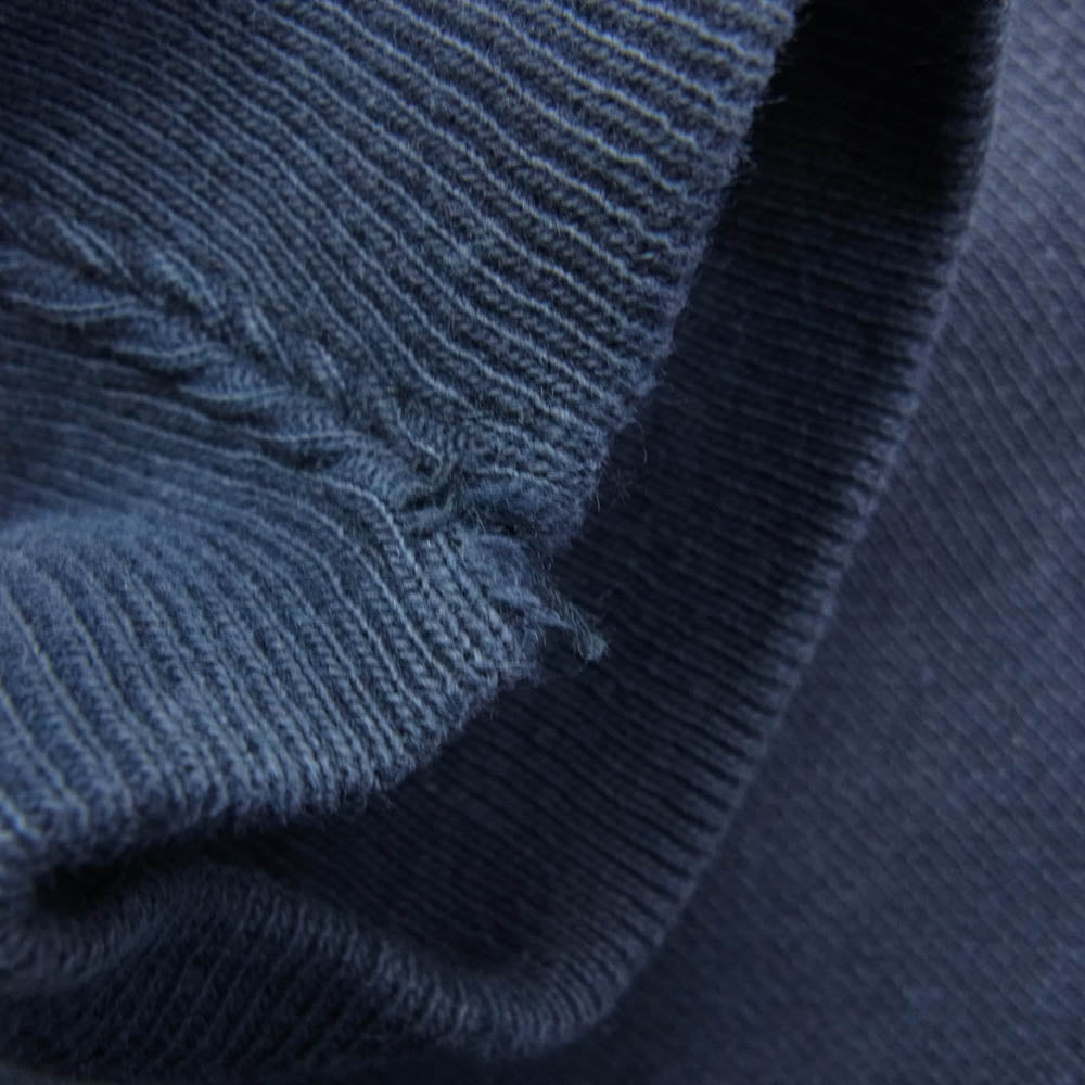 Champion チャンピオン 60s～70s タタキタグ後期 REVERSE WEAVE リバースウィーブ NEW HAMPSHIRE フロントプリント クルーネック スウェット トレーナー ネイビー系 L【中古】