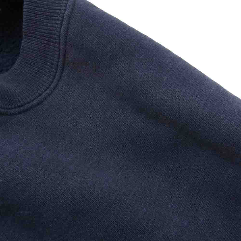 Champion チャンピオン 60s～70s タタキタグ後期 REVERSE WEAVE リバースウィーブ NEW HAMPSHIRE フロントプリント クルーネック スウェット トレーナー ネイビー系 L【中古】