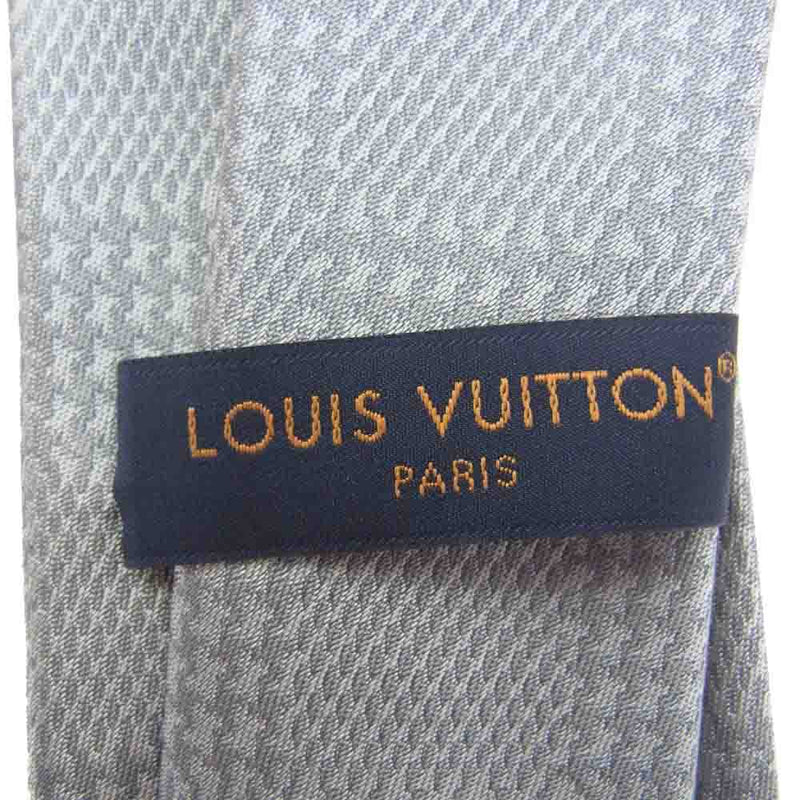 LOUIS VUITTON ルイ・ヴィトン M90726 ネクタイ・ピエ ドゥ プール ロゴ総柄 シルク グレー系【新古品】【未使用】【中古】