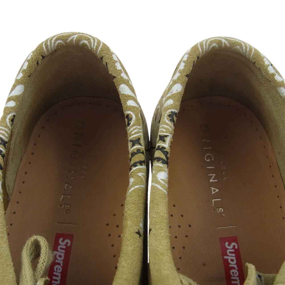 Supreme シュプリーム 19SS × Clarks Bandana Wallabee クラークス バンダナ ワラビー モカシン シューズ ベージュ系 UK8【極上美品】【中古】