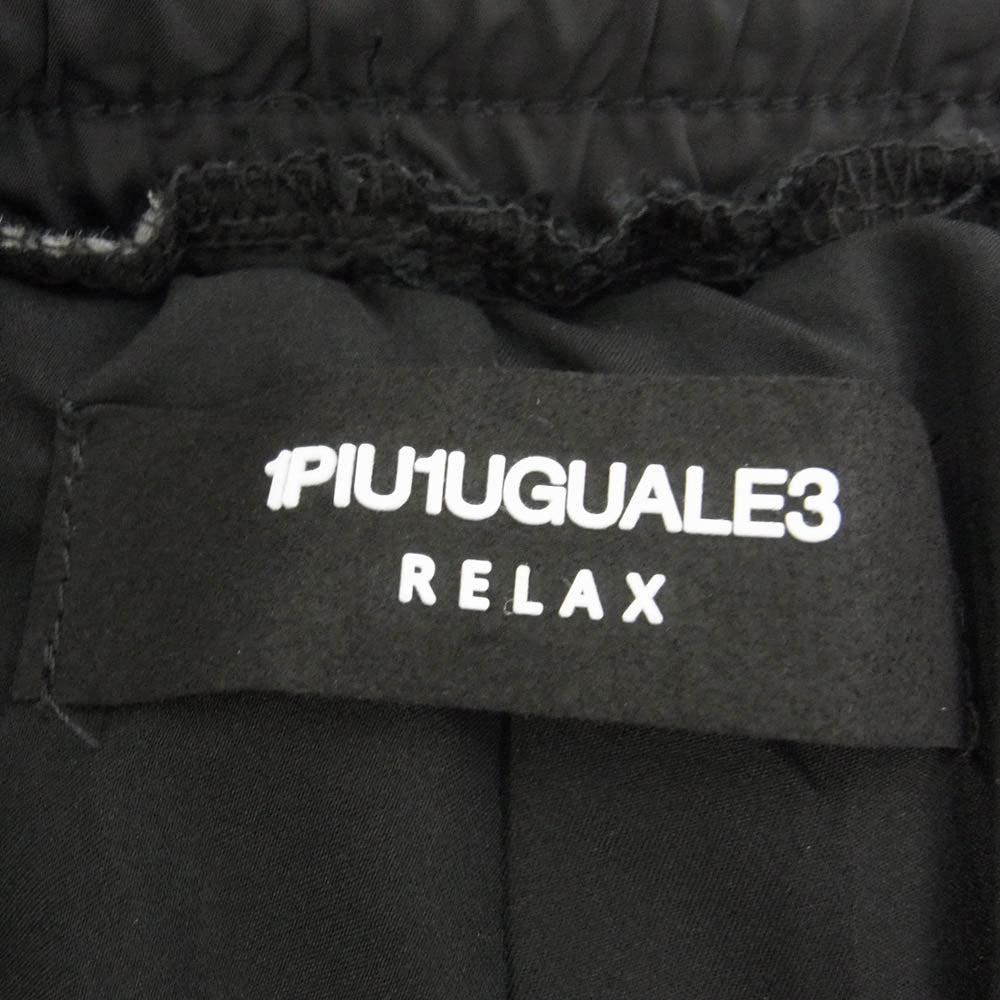 1piu1uguale3 ウノピュウノウグァーレトレ RELAX リラックス ラバーロゴ  中綿ドッキングパンツ ブラック系 XXL【中古】