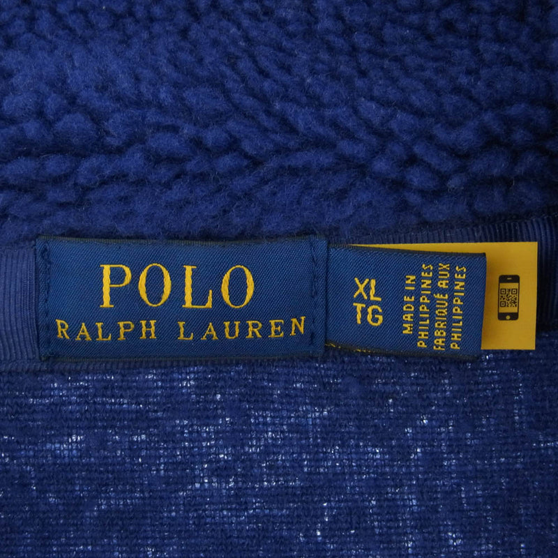 POLO RALPH LAUREN ポロ・ラルフローレン ジップアップ ボア フリース ジャケット ブルー系 XL【中古】