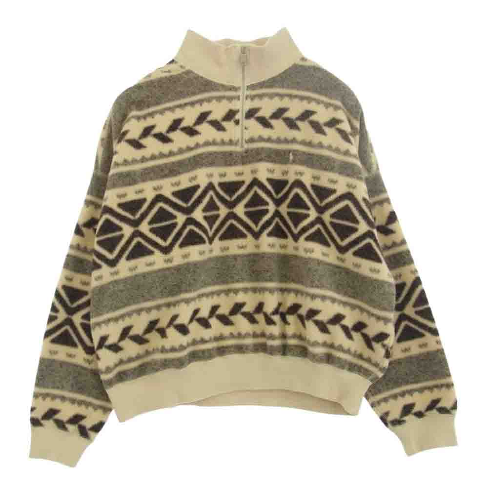 POLO RALPH LAUREN ポロ・ラルフローレン ハーフジップ ボア フリース プルオーバー ジャケット スウェット ベージュ系 L【中古】