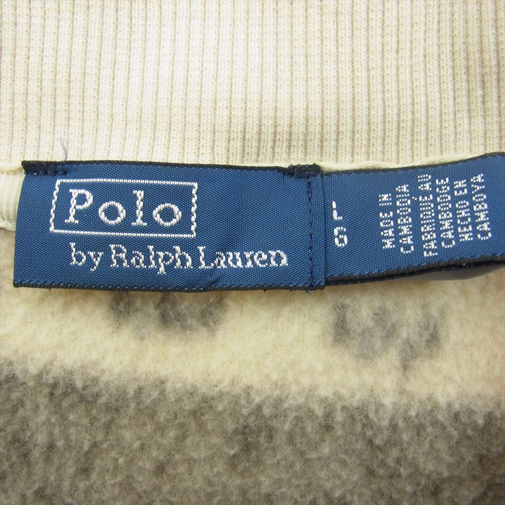 POLO RALPH LAUREN ポロ・ラルフローレン ハーフジップ ボア フリース プルオーバー ジャケット スウェット ベージュ系 L【中古】