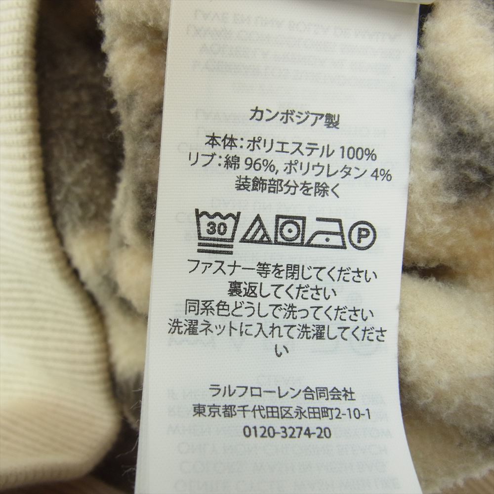 POLO RALPH LAUREN ポロ・ラルフローレン ハーフジップ ボア フリース プルオーバー ジャケット スウェット ベージュ系 L【中古】