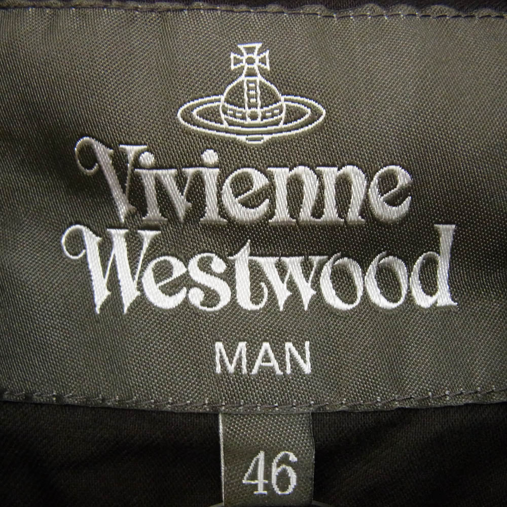 Vivienne WestwoodMAN ヴィヴィアンウエストウッドマン オーブボタン アームロゴ スナップ ブルゾン ジャケット ネイビー系 46【中古】