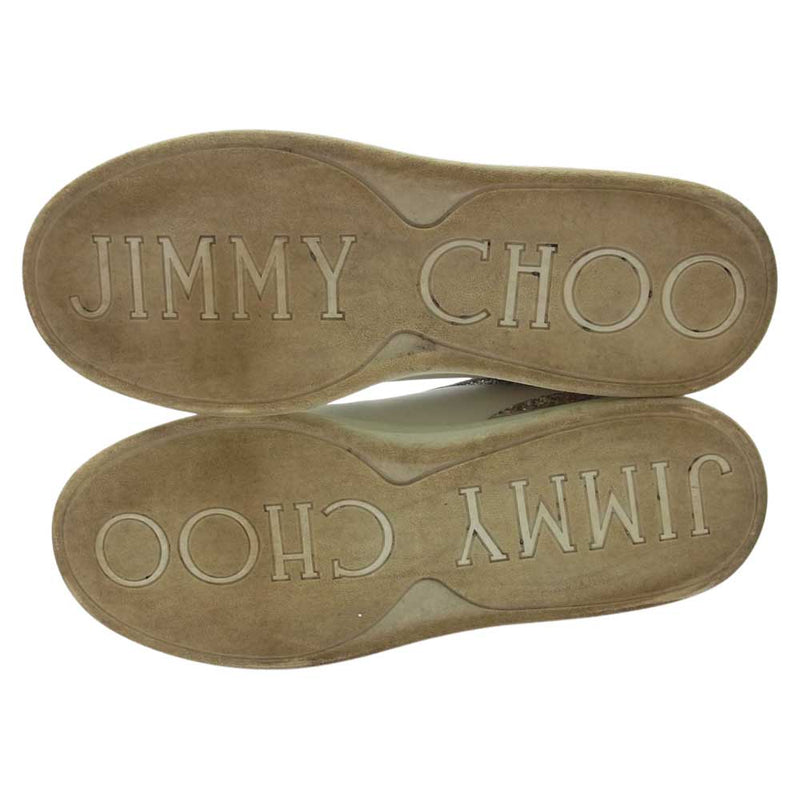 JIMMY CHOO ジミーチュウ ROME／F スパンコール グリッター スニーカー ホワイト系 40【中古】