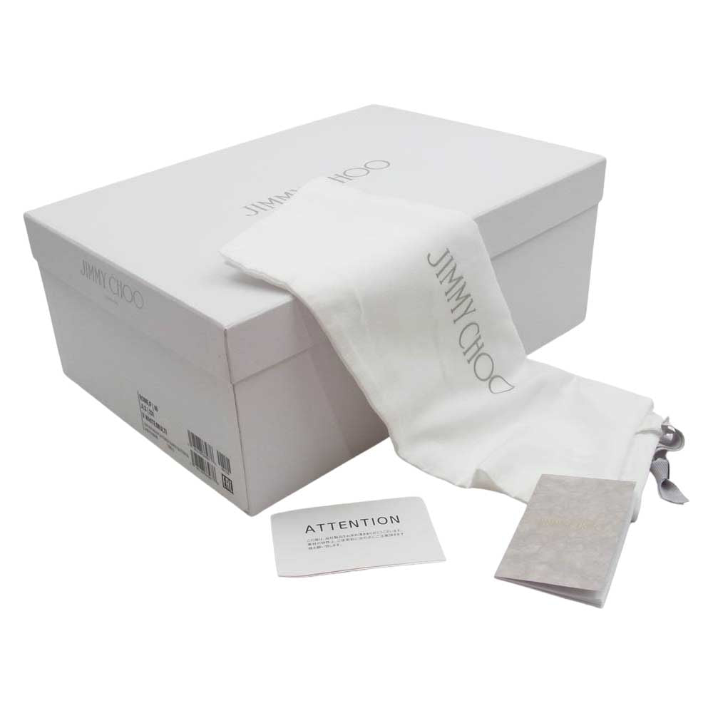 JIMMY CHOO ジミーチュウ ROME／F スパンコール グリッター スニーカー ホワイト系 40【中古】