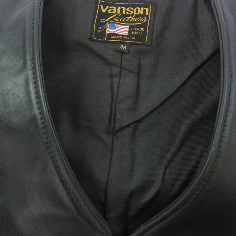 VANSON バンソン レザーベスト ブラック系 38【中古】