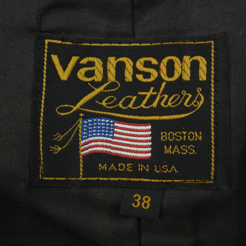 VANSON バンソン レザーベスト ブラック系 38【中古】