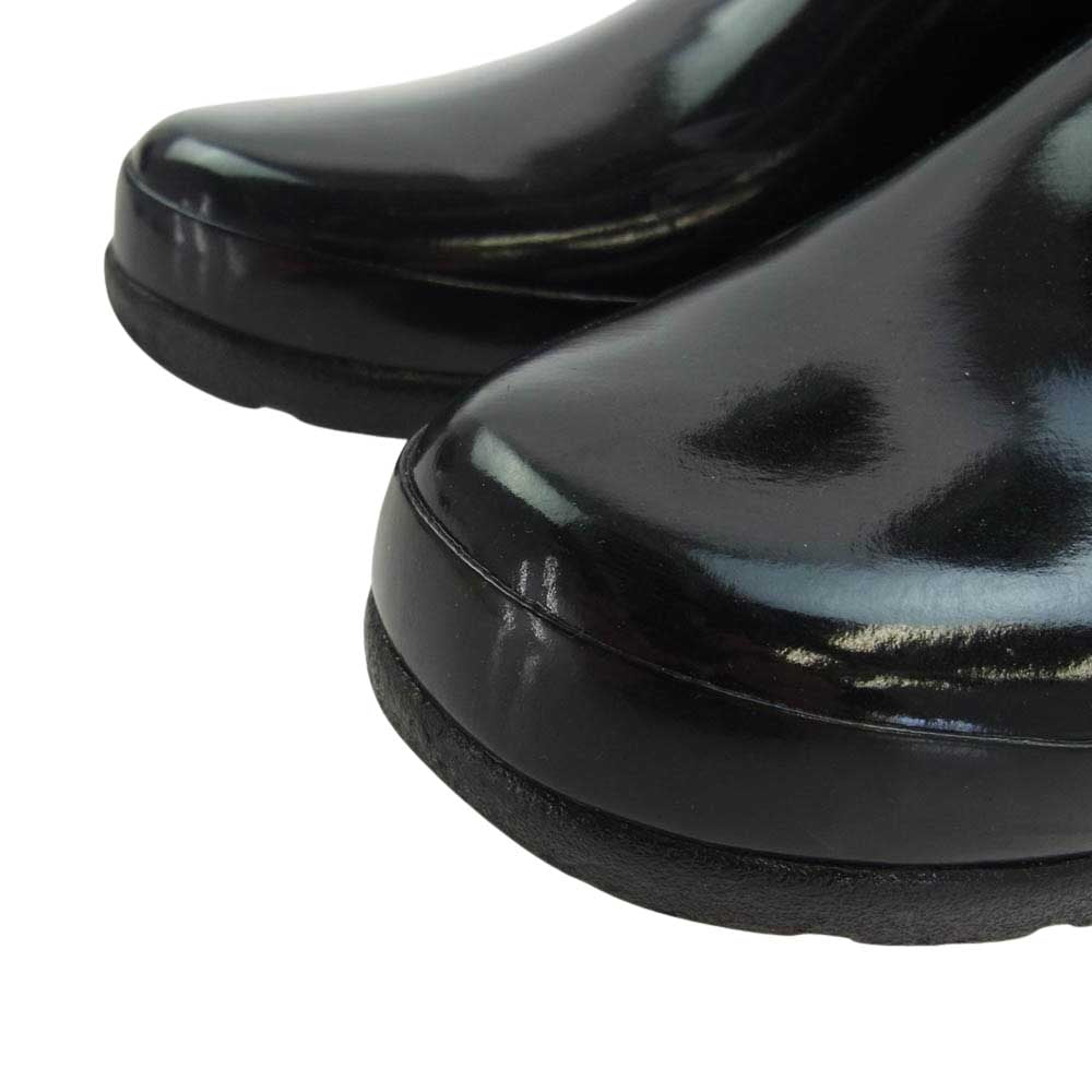 HUNTER ハンター REFINED GLOSS QUILT CHELSEA ショート ラバーブーツ ブラック系 UK6【中古】