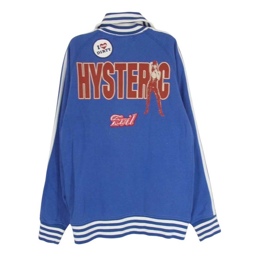 HYSTERIC GLAMOUR ヒステリックグラマー 2CJ-2660 バックプリント ワッペン スターファスナー ジップアップ トラックジャケット ブルー系 FREE【中古】