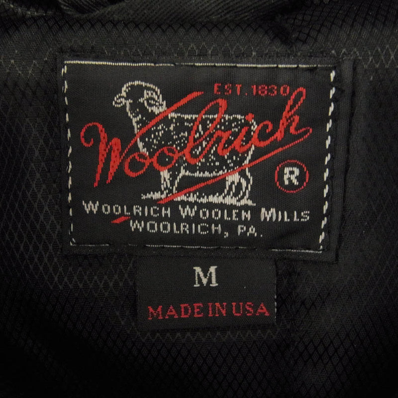 WOOLRICH WOOLEN MILLS ウールリッチウーレンミルズ 復刻黒タグ ネペンテス表記 アメリカ製 ウール ボーダー フーディー ベスト ネイビー系 M【中古】