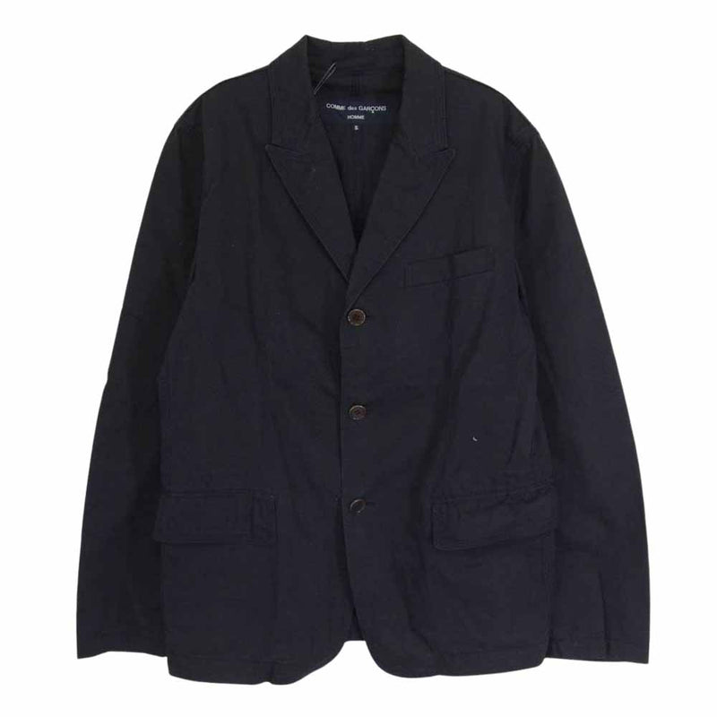 COMME des GARCONS HOMME コムデギャルソンオム HQ-J078 コットン 3B テーラード ジャケット ネイビー系 S【中古】