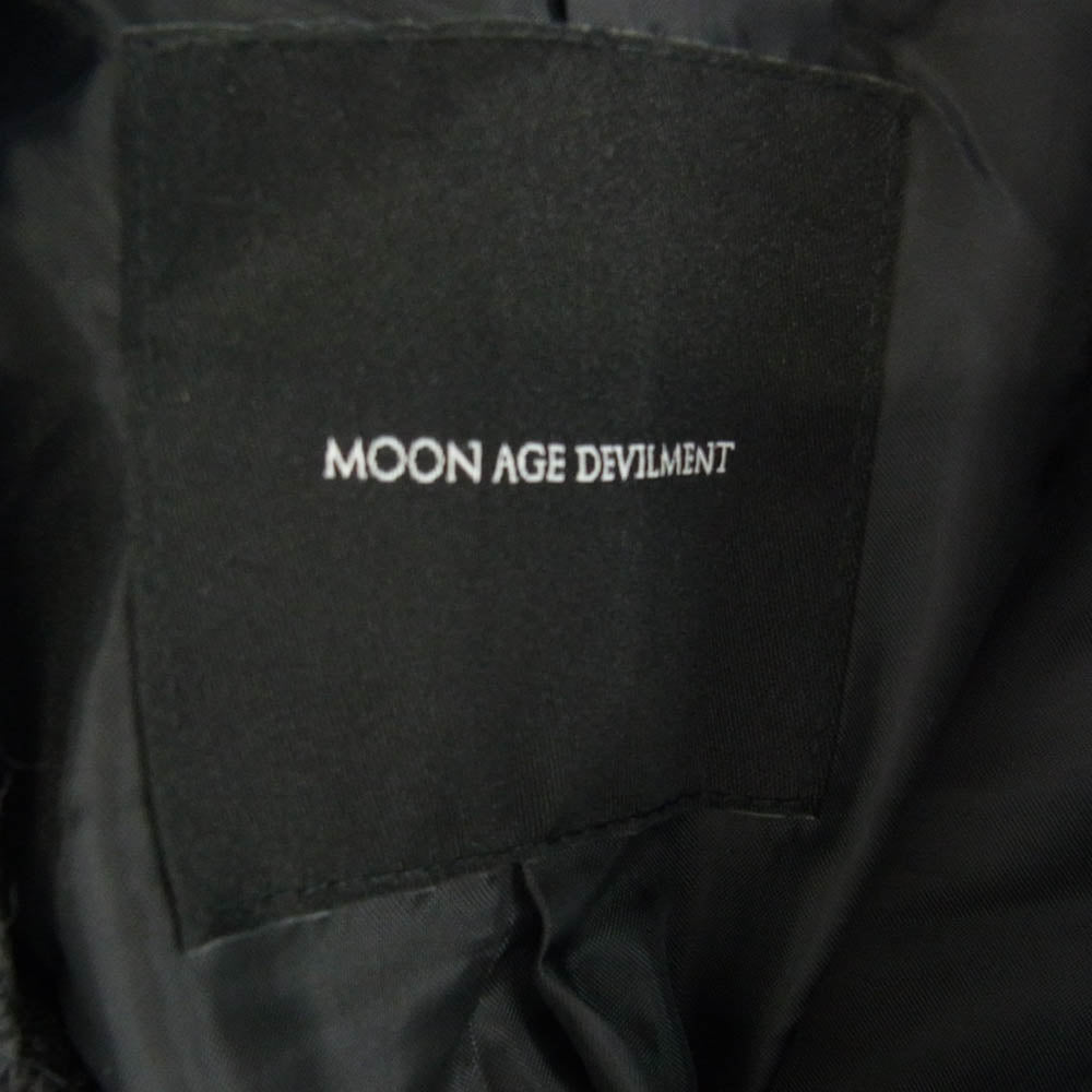 Moonage Devilment ムーンエイジデビルメント mjk-0117 ダブル ライダース ウール コート チェック柄 グレー系 48【中古】