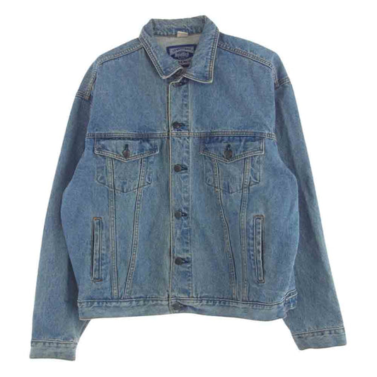 ハードロックカフェ バック クロスギター ビッグ ロゴ 刺繍 デニム トラッカー ジャケット XL インディゴ インディゴブルー系 XL【中古】