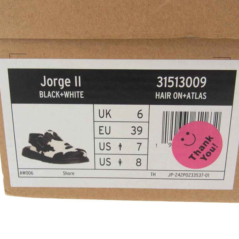 Dr.Martens ドクターマーチン 31513009 JORGE II 牛柄 ヘアオン スリングバック シューズ スリッポン ブラック系 ホワイト系 UK6【中古】