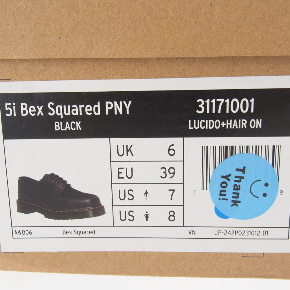 Dr.Martens ドクターマーチン 31171001 Bex Squared 5 Hall Shoes Pony Hair On ベックス スクエアード 5ホール シューズ ポニー ヘア オン ブラック系 UK6【中古】
