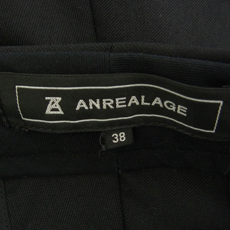 ANREALAGE アンリアレイジ スナップ ワイドパンツ ブラック系 38【中古】