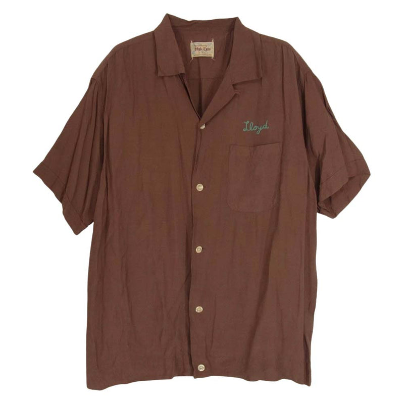 スタイルアイズ SE37800 THE MANTIKI RAYON BOWLING SHIRT W/CHAIN EMB レーヨン 半袖 シャツ ブラウン系 L【中古】