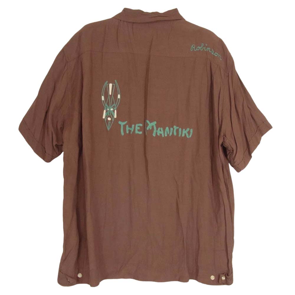 スタイルアイズ SE37800 THE MANTIKI RAYON BOWLING SHIRT W/CHAIN EMB レーヨン 半袖 シャツ ブラウン系 L【中古】